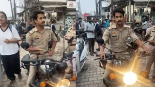 Viral Video: Ghaziabad Cop Issues Challan While Himself Rides Bike Without Helmet | Internet Demands Action